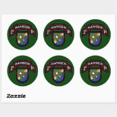 Sticker Rond 2d Bn, 75e Régiment de Rangers - Airborne (Feuille)