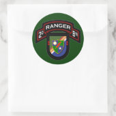 Sticker Rond 2d Bn, 75e Régiment de Rangers - Airborne (Sac)