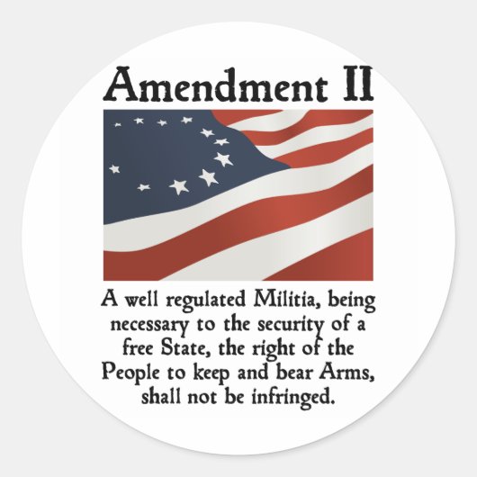 Sticker Rond 2e amendement (Devant)
