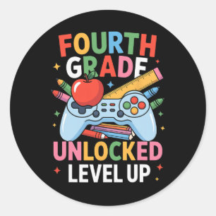 Sticker Rond 2e année débloquée monte en niveau joueur enfants