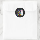 Sticker Rond 2E Année Pas De Prob Llama Enseignant Retour À L'É (Sac)
