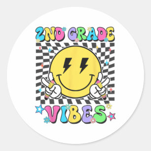 Sticker Rond 2e année pour filles garçon enseignant deuxième an