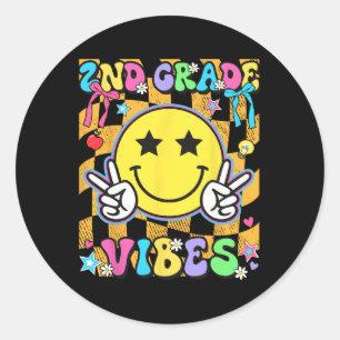 Sticker Rond 2e année pour les filles garçon enseignant deuxièm