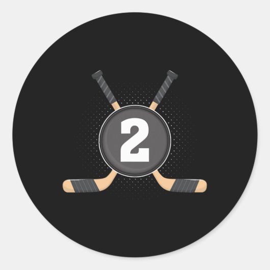 Sticker Rond 2e anniversaire de hockey sur glace 2 ans Annivers (Devant)