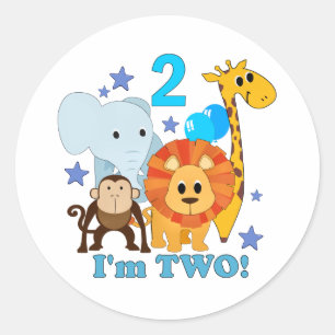 Sticker Rond 2e Anniversaire de la Jungle