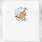 Sticker Rond 2e Anniversaire de la Jungle (Sac)