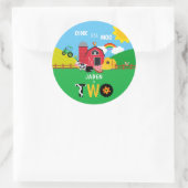 Sticker Rond 2e anniversaire ferme Animaux de grange rose Baa M (Sac)