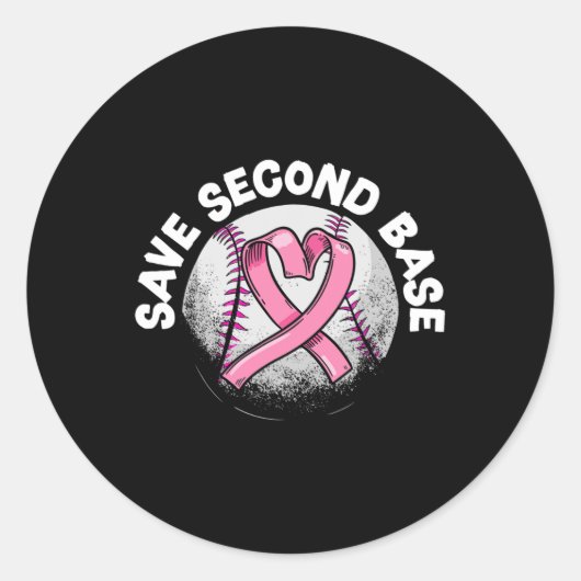 Sticker Rond 2e joueur de base-ball Sensibilisation au cancer d (Devant)