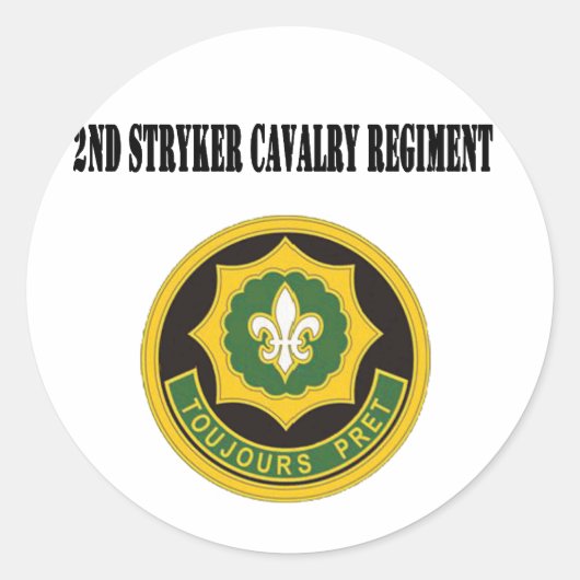 Sticker Rond 2e régiment de cavalerie Stryker (Devant)