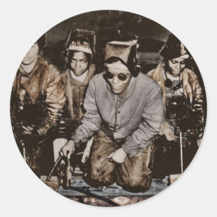 Sticker Rond 2ème guerre mondiale africains américains des méta