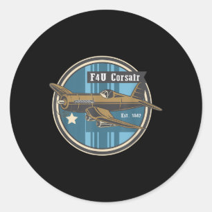Sticker Rond 2ème guerre mondiale Warplane F4u Corsair Le porte