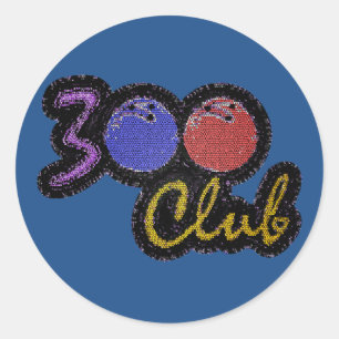 STICKER ROND 300 CLUB JEU PARFAIT EN BOWLING