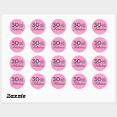 Sticker Rond 30 et cadeau fabuleux (Feuille)
