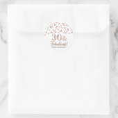 Sticker Rond 30 & Fabuleux Anniversaire Rose Gold Confetti (Sac)
