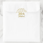 Sticker Rond 30 & Fabuleux Confetti Or Anniversaire (Sac)
