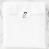 Sticker Rond 30e anniversaire ajouter nom date année noir (Sac)