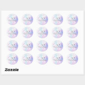 Sticker Rond 30e anniversaire de Mariage Coeurs Confetti Pearl (Feuille)