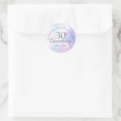 Sticker Rond 30e anniversaire de Mariage Coeurs Confetti Pearl (Sac)