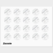Sticker Rond 30e anniversaire de Mariage Design (Feuille)
