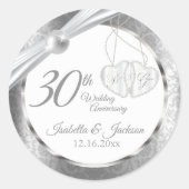 Sticker Rond 30e anniversaire de mariage Noces de perle (Devant)