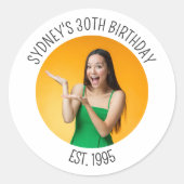 Sticker Rond 30e anniversaire Décoration personnalisée 21e avec (Devant)