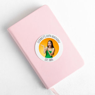 Sticker Rond 30e anniversaire Décoration personnalisée 21e avec