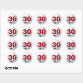 Sticker Rond 30e anniversaire Golf Ball Design (Feuille)