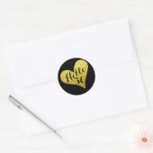Sticker Rond 30e anniversaire Hello 30 Black and Faux Gold Hear (Enveloppe)