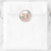 Sticker Rond 30e anniversaire heureux rose or élégant moderne (Sac)