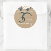 Sticker Rond 30e anniversaire Mariage floral personnalisé (Sac)