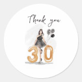 Sticker Rond 30e anniversaire merci (Devant)
