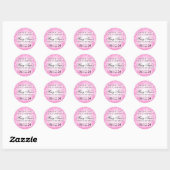 Sticker Rond 30e anniversaire Merci Pink Winter Wonderland (Feuille)