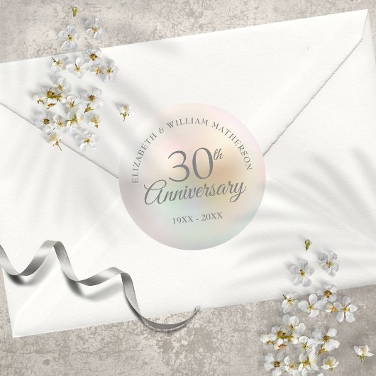 Sticker Rond 30e Anniversaire Perle