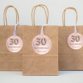 Sticker Rond 30e anniversaire rose gouttes rose or