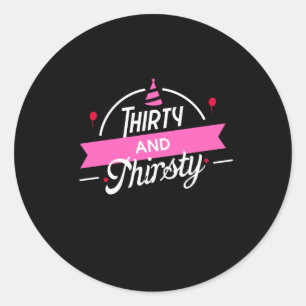 Sticker Rond 30e anniversaire Trente et trente