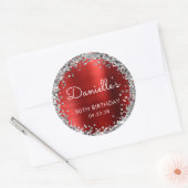 Sticker Rond 30e fête d'anniversaire Parties scintillant rouge (Enveloppe)