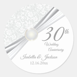 Sticker Rond 30e Mariage Pearl Conception