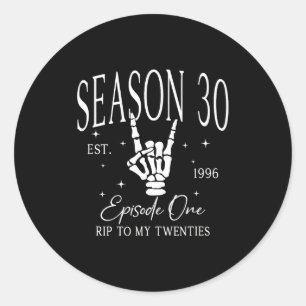 Sticker Rond 30ème 1996 Rip 20s Mort