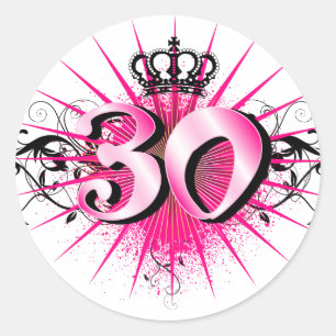 Sticker Rond 30ème Anniversaire ou anniversaire
