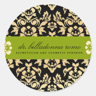Sticker Rond 311 Belladonna Damask Lime