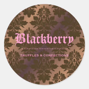 Sticker Rond 311-Blackberry "Pure" Truffe au chocolat Damas