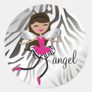 Sticker Rond 311 Branché Ange bébé "Tan"