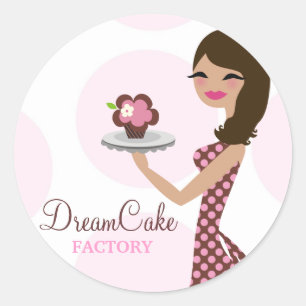 Sticker Rond 311 Carlie l'autocollant de brune de Cutie de
