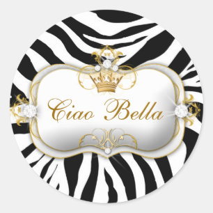 Sticker Rond 311 Ciao Bella Zebra Stripes