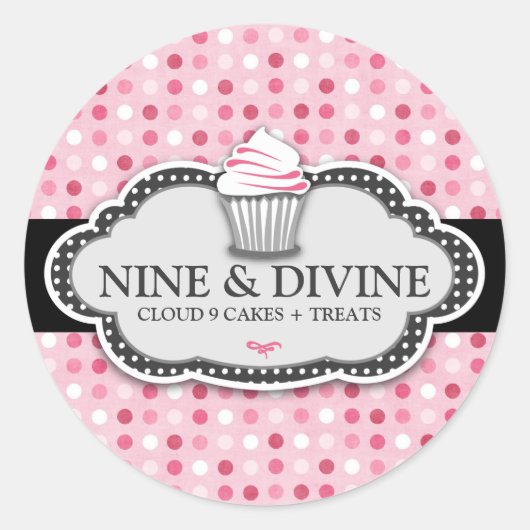 Sticker Rond 311 Cupcakes Divine Polka Dot (Devant)
