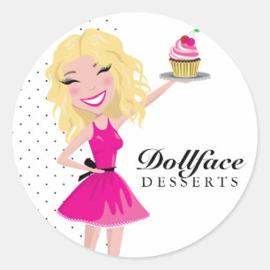 Sticker Rond 311 desserts Blondie de Dollface
