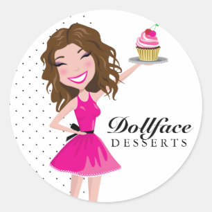 Sticker Rond 311 Dollface Desserts Brownie