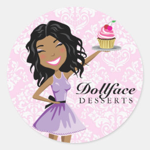 Sticker Rond 311 Dollface Desserts Ebonie rose Damas