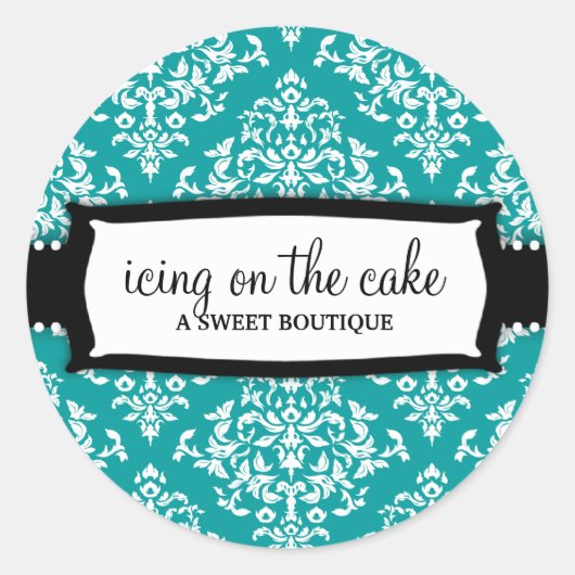 Sticker Rond 311 Glacage sur le gâteau Turquoise (Devant)