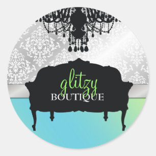 Sticker Rond 311 Glitzy Chic Boutique - Lime Turquoise